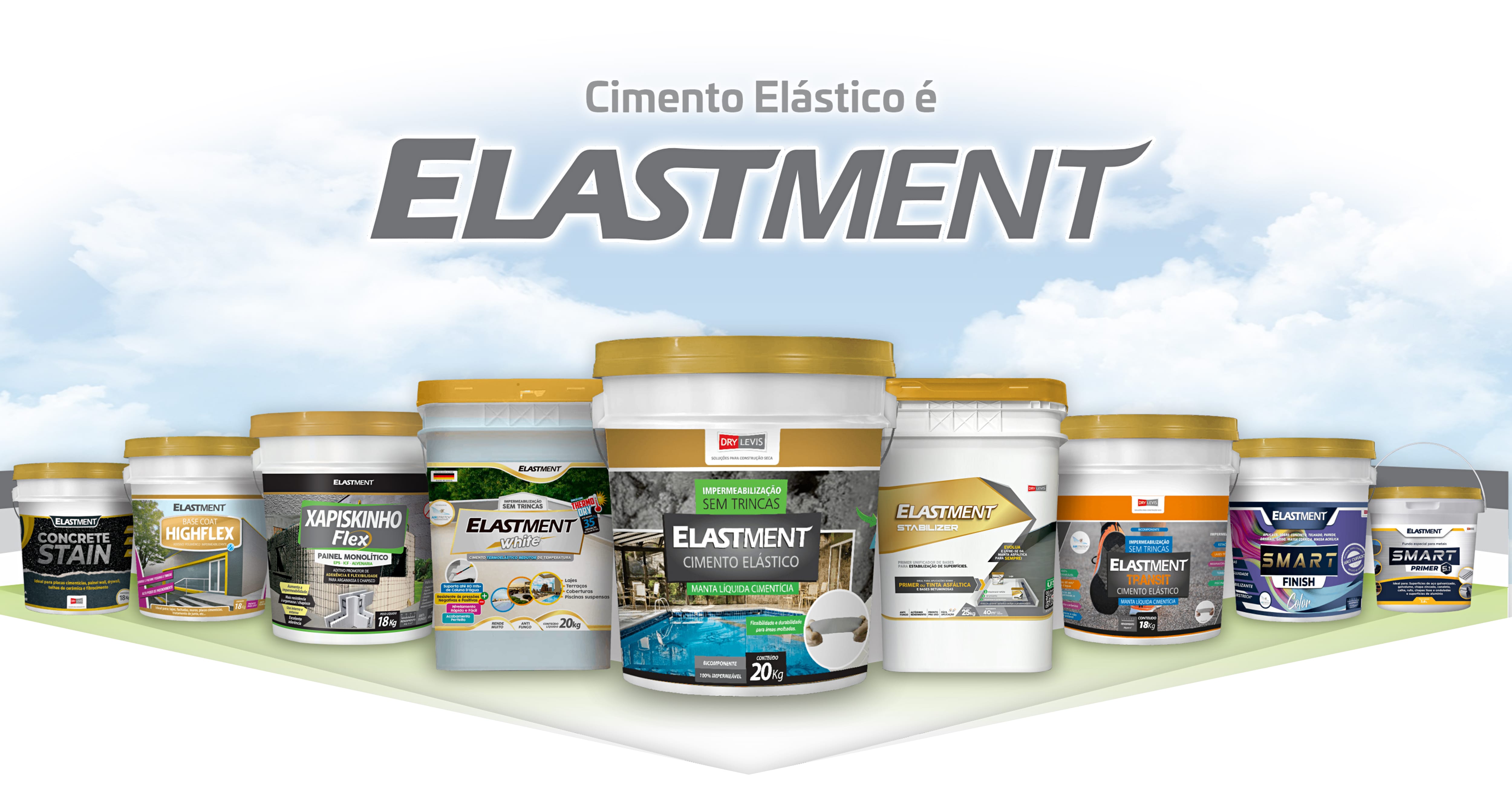 Cimento Elástico é Elastment da Drylevis. O Original!